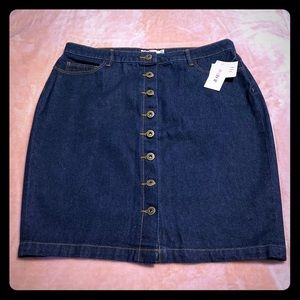 Button Front Jean Skirt